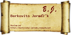Berkovits Jermák névjegykártya